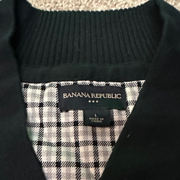 Banana Republic Mens Three Button V Neck Stretch Pullover Sweater Black Size L - Picture 4 of 6